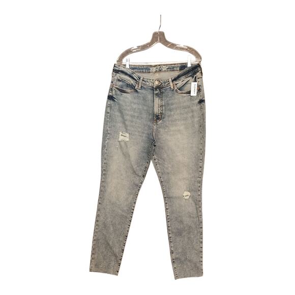 Old Navy O.G. Straight High Rise Ankle Raw Hem Ripped‎ Women's Size 16 Tall #1 - Picture 3 of 10